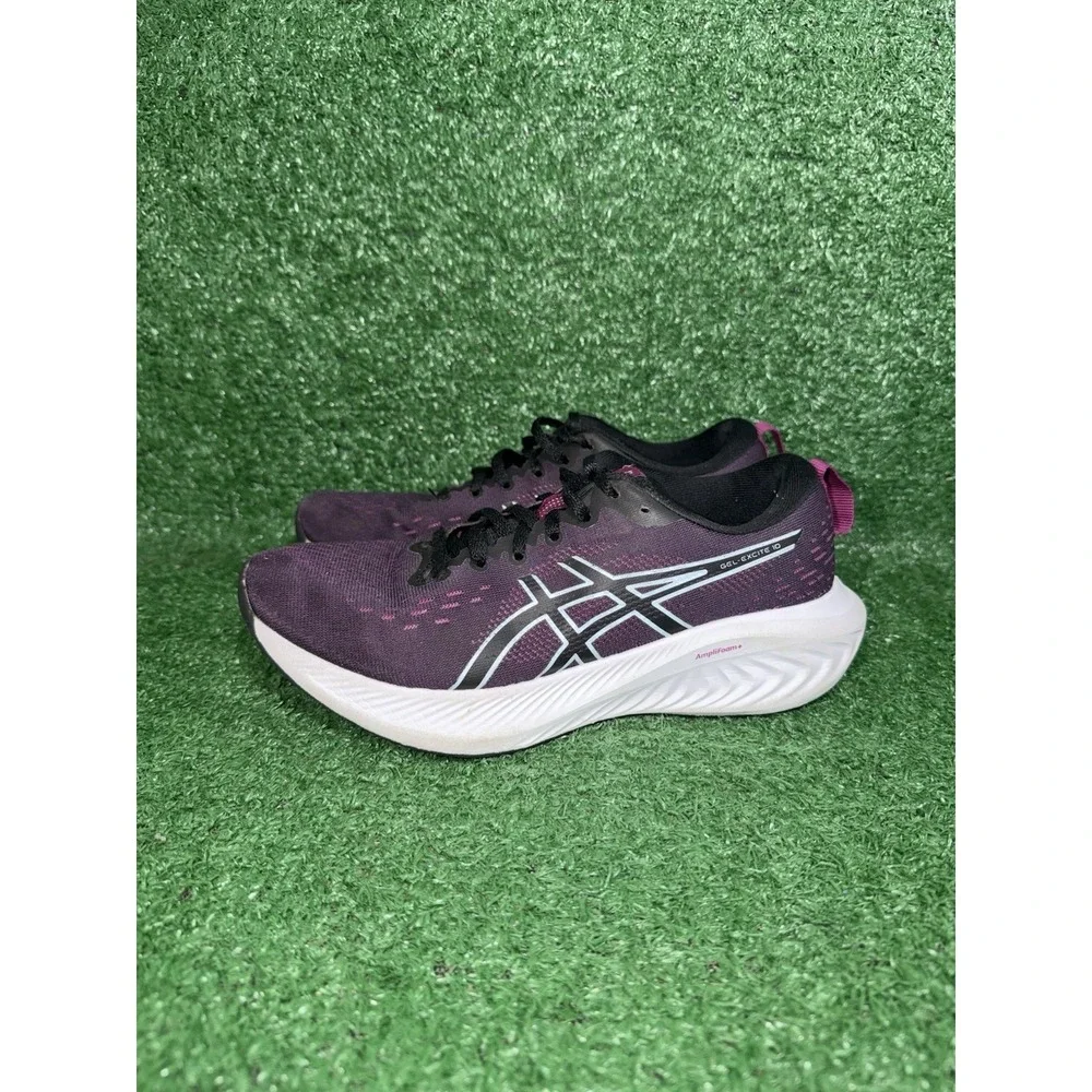 ASICS Women Size 7 Gel Excite 10 Black Purple Running Shoes Gym Sneaker 1012B418